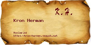 Kron Herman névjegykártya